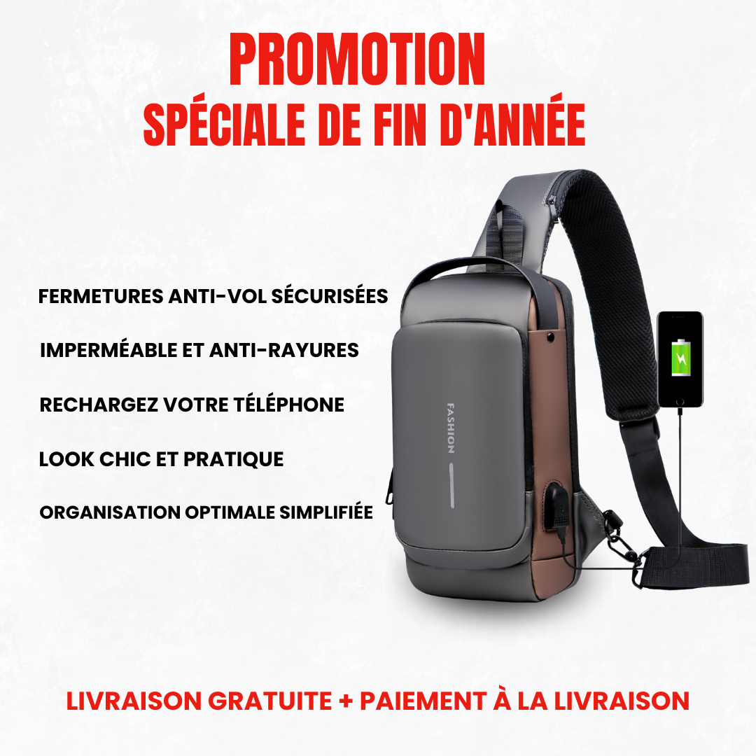 Sac à bandoulière avec port de charge USB